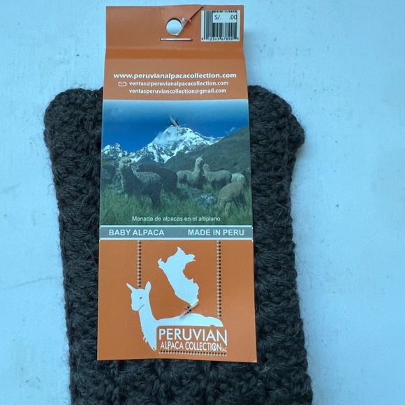 Peruvian Gloves Baby Alpaca Crochet Fingerless Made in Peru Soft Small Gray New - Picture 5 of 5
